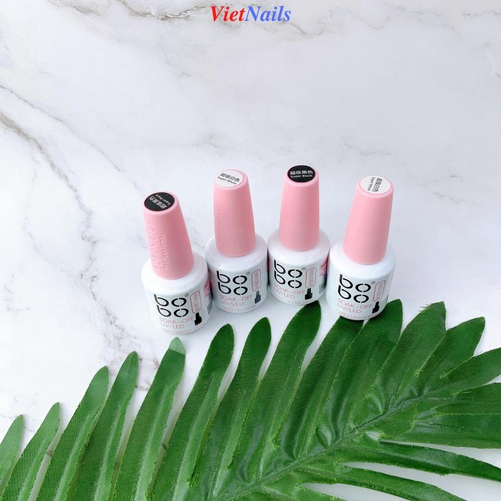 Sơn Gel Bobo Màu Trắng, Màu Đen Lên Chuẩn Màu Dung Tích 15ml