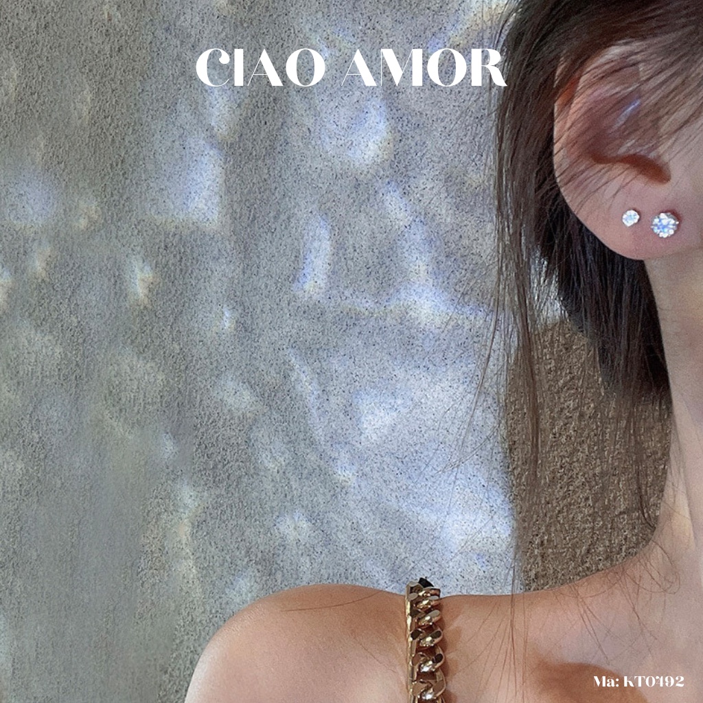 Set khuyên tai nụ đá basic Trang sức Ciao Amor - KT0492