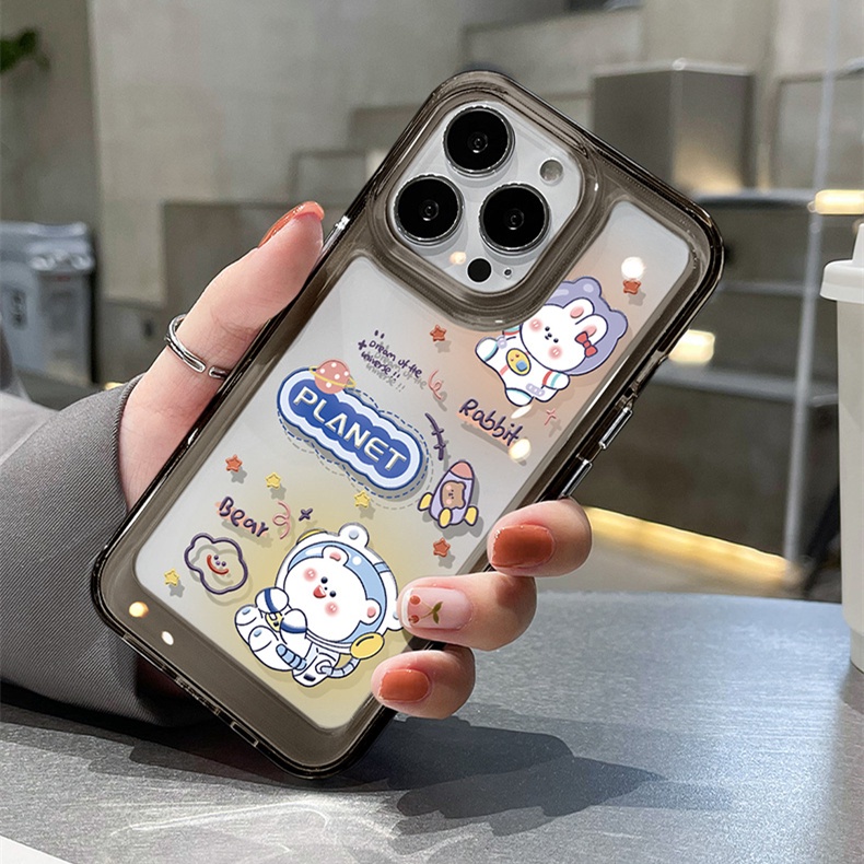 Ốp Điện Thoại TPU Dẻo Trong Suốt Họa Tiết Hoạt Hình Dễ Thương Cho IPhone 14 13 XS XR X 12 Pro Max 11 8 7 6S Plus