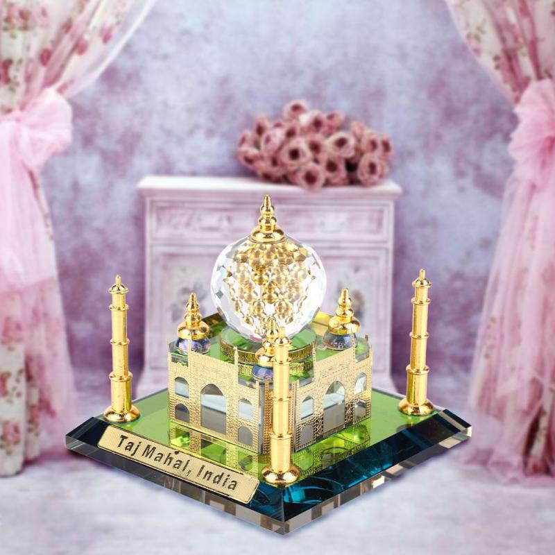 Superparis 3D Architecture Model Kits Taj Mahal Muslim Crystal Golden Taj Mahal Indian Building Model for Home Desk Deco