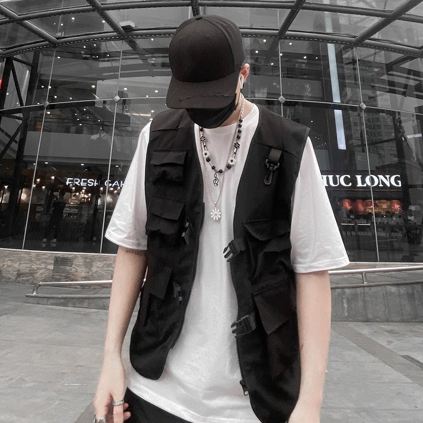 Áo Gile Túi Hộp Hip hop CARGO VEST