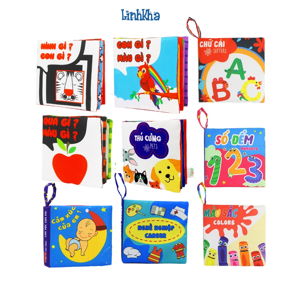 Sách Vải Cho Bé, Đồ Chơi An Toàn Cho Trẻ Sơ Sinh Và Trẻ Nhỏ - Cỡ Nhỏ 12X12Cm - Pipovietnam