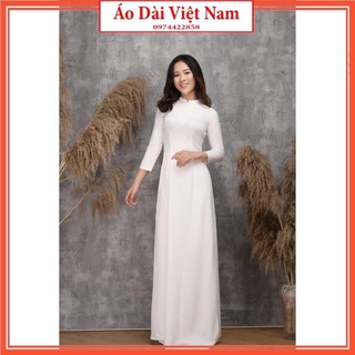 [BÃO SALE] Áo Dài Lụa Nhật Màu Tím Cà Dịu Dàng, Siêu Xinh