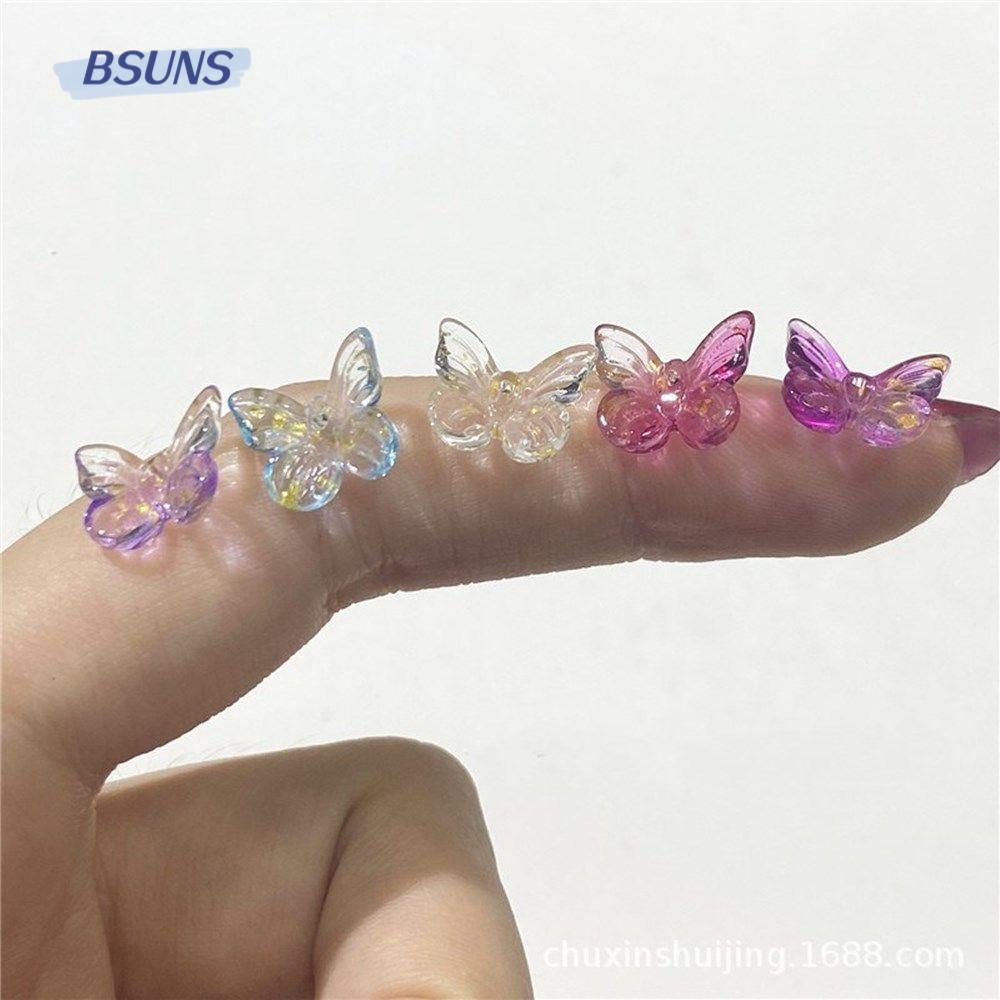 Set 100 Hạt Xâu Chuỗi Hình Bướm Làm Trang Sức Thủ Công DIY Kính