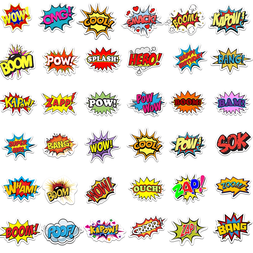 Bộ 10/50 Miếng Dán Hình Chữ Cái Tiếng Anh Hoạt Hình Chống Thấm Nước Trang Trí Đa Năng