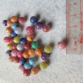 Gói 100gr hạt nhựa chấm bi bạc candy 8mm