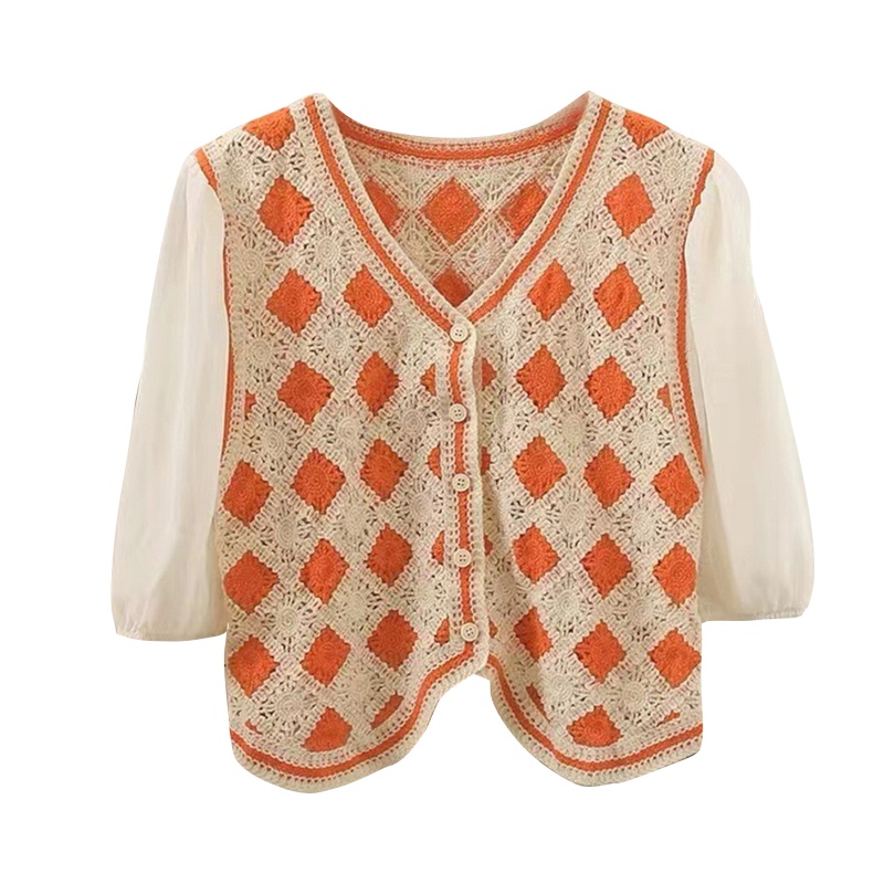 Áo Khoác Cardigan Dệt Kim Dáng Rộng Tay Phồng Thời Trang Mùa Hè Cho Nữ
