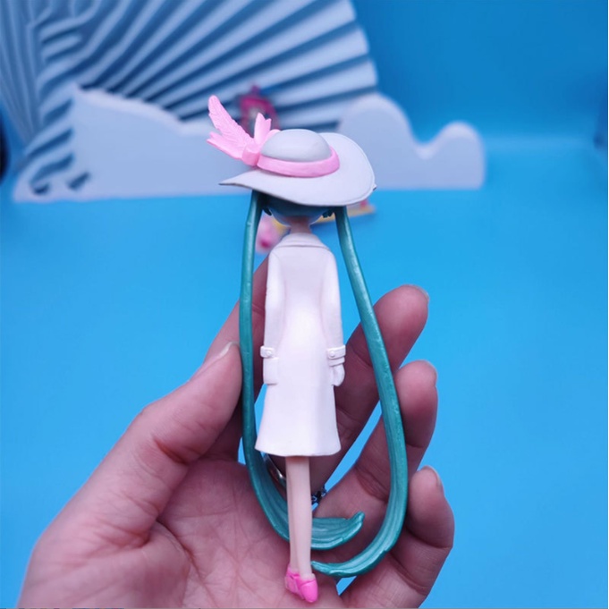 Mô hình thủy thủ mặt trăng, công chúa tóc xanh, tóc hồng trang trí bánh kem sinh nhật, móc khóa, DIY