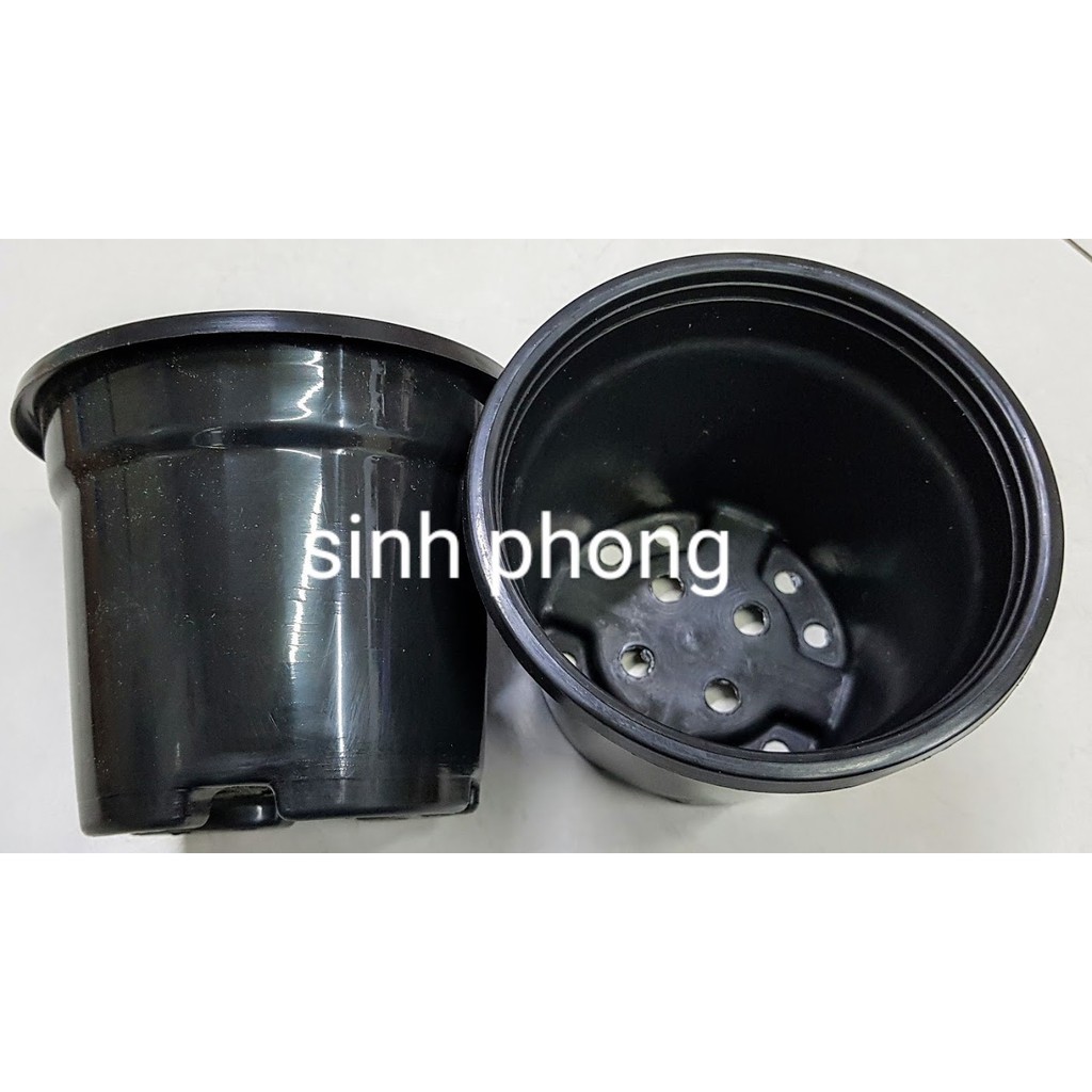 Chậu tròn 13x11 đen (Set 10 cái)