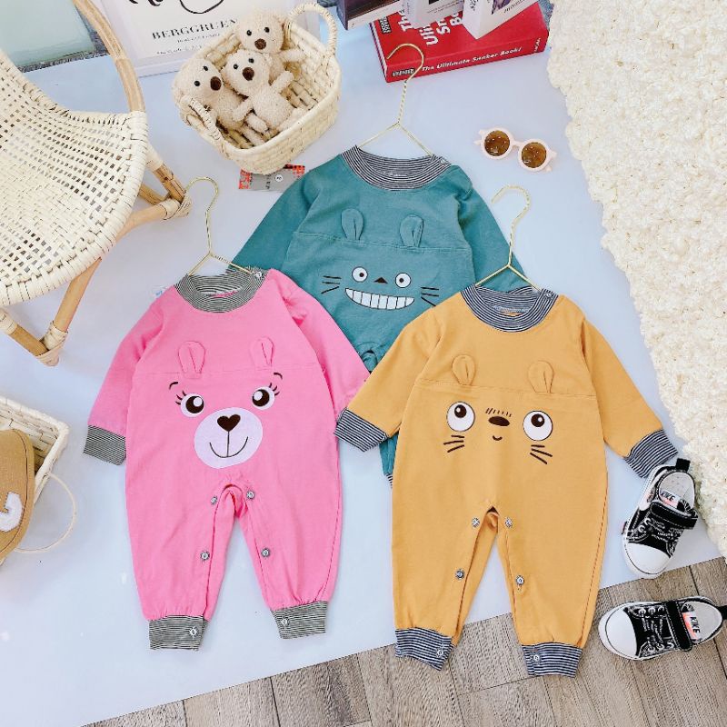Body Liền Thân, Body Dài Sơ Sinh Vải Cotton Nhiều Mẫu Cho Bé 3-9KG