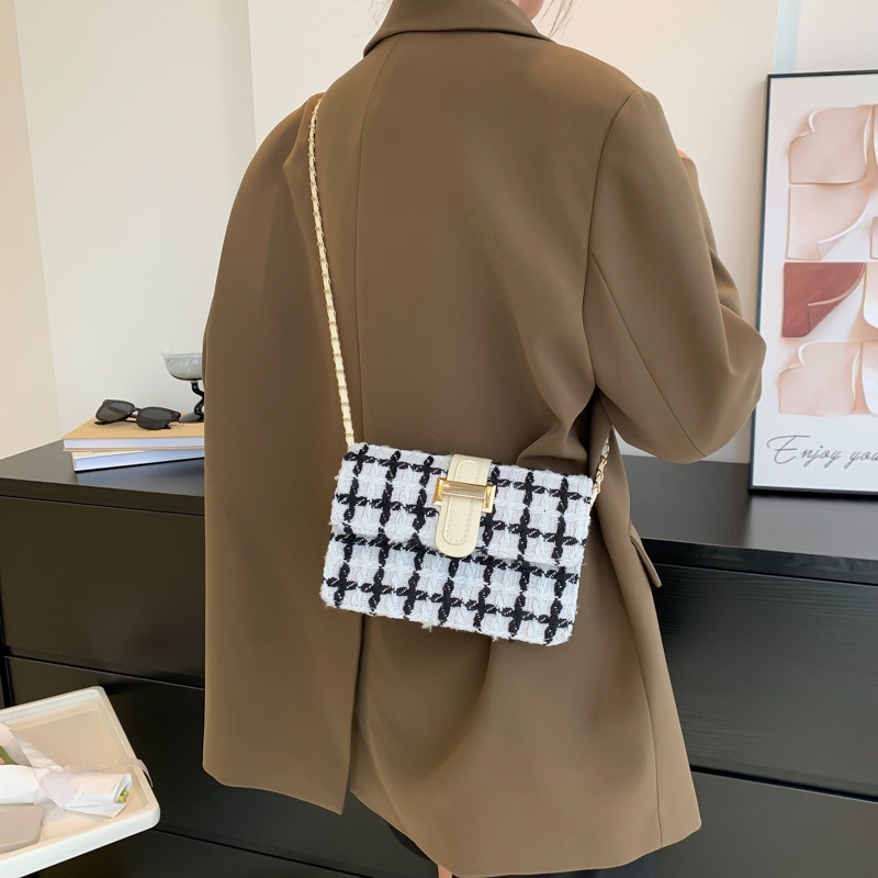 Túi Đeo JASMIN NOIR Chéo Bằng Len Dây Xích Thời Trang Dành Cho Nữ
