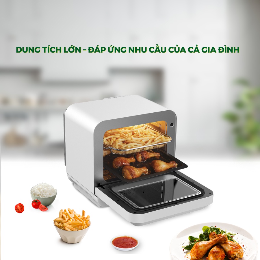 Nồi chiên hơi nước không dầu cao cấp Dreamer DKA-SAF118W, dung tích 18 lít, chuẩn thương hiệu Úc, bảo hành 12 tháng