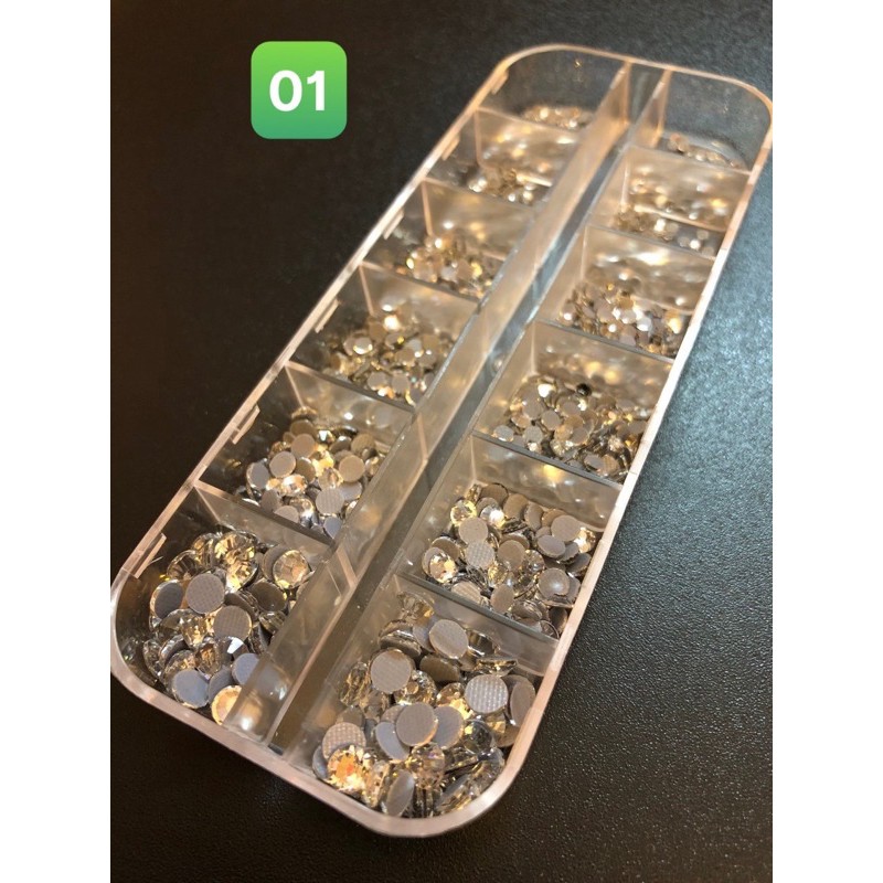 Đá Chân Keo Lưới Màu Trắng Trong mix size