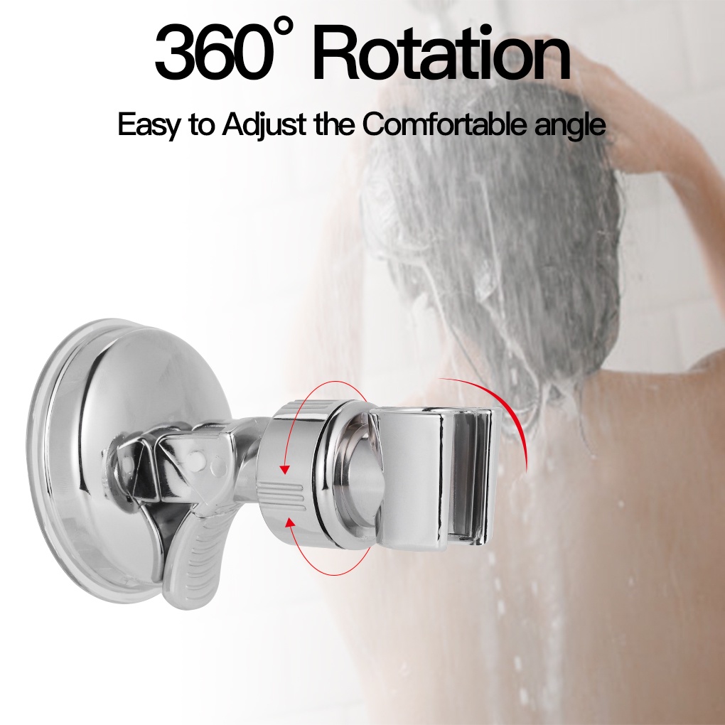 Shower Head Holder Wall Mounted Adjustable Shower Spray Bracket with Vacuum Suction Cup for Home Hotel Bathroom ELEN