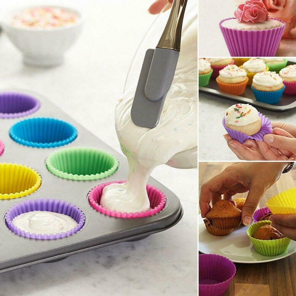 Khuôn Làm Bánh Cupcake / Socola Bằng Silicon Đa Năng Tiện Dụng Với Nhiều Kiểu Dáng Lựa Chọn