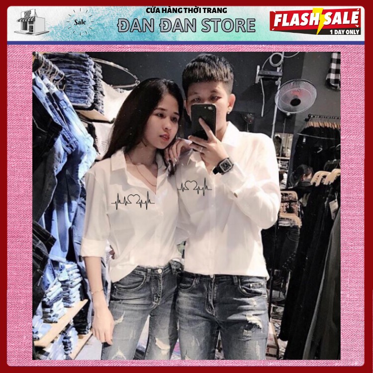 Áo sơ mi đôi nam nữ tình yêu - ĐAN ĐAN STORE
