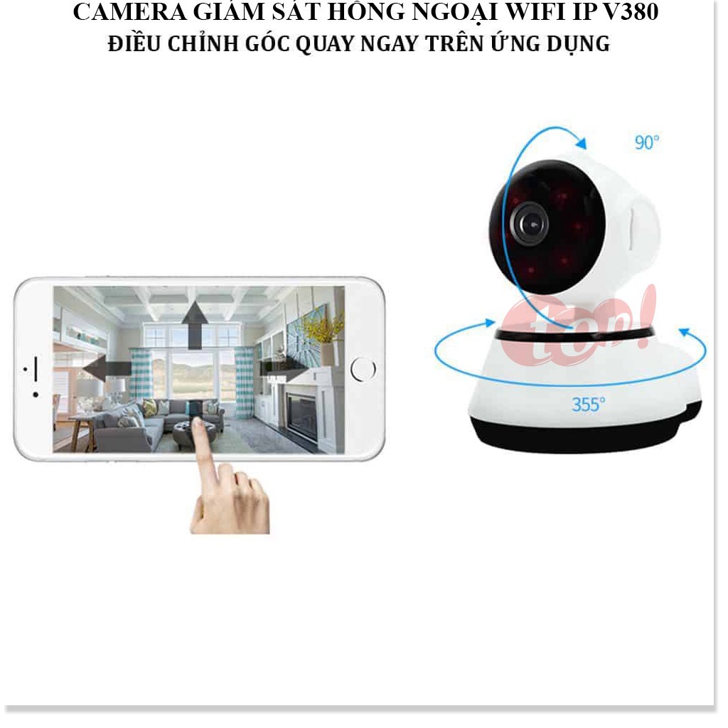 Camera Wifi Ip V380 ✔Chính Hãng✔️ Kết nối không dây qua điện thoại, Đàm thoại 2 chiều, Xoay 360.