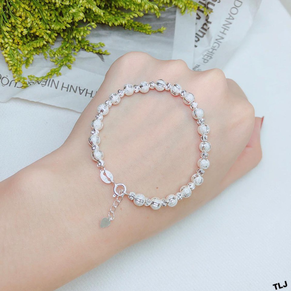 Lắc bi cát hàng bạc ý cho nữ