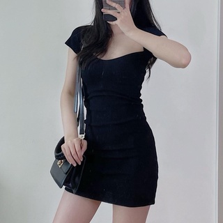Váy len body cổ vuông 361