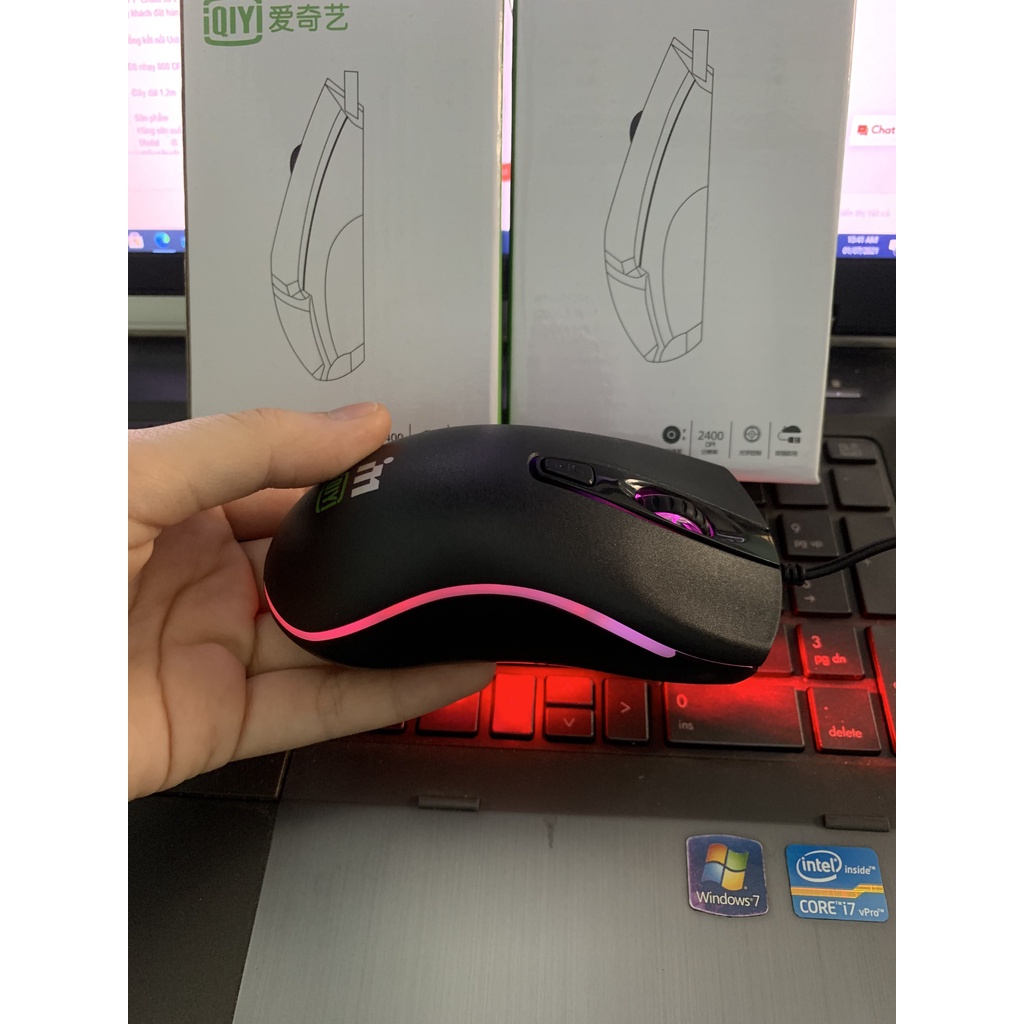 Chuột Gaming Qi8 có đèn led - Siêu nhạy, cầm chắc tay