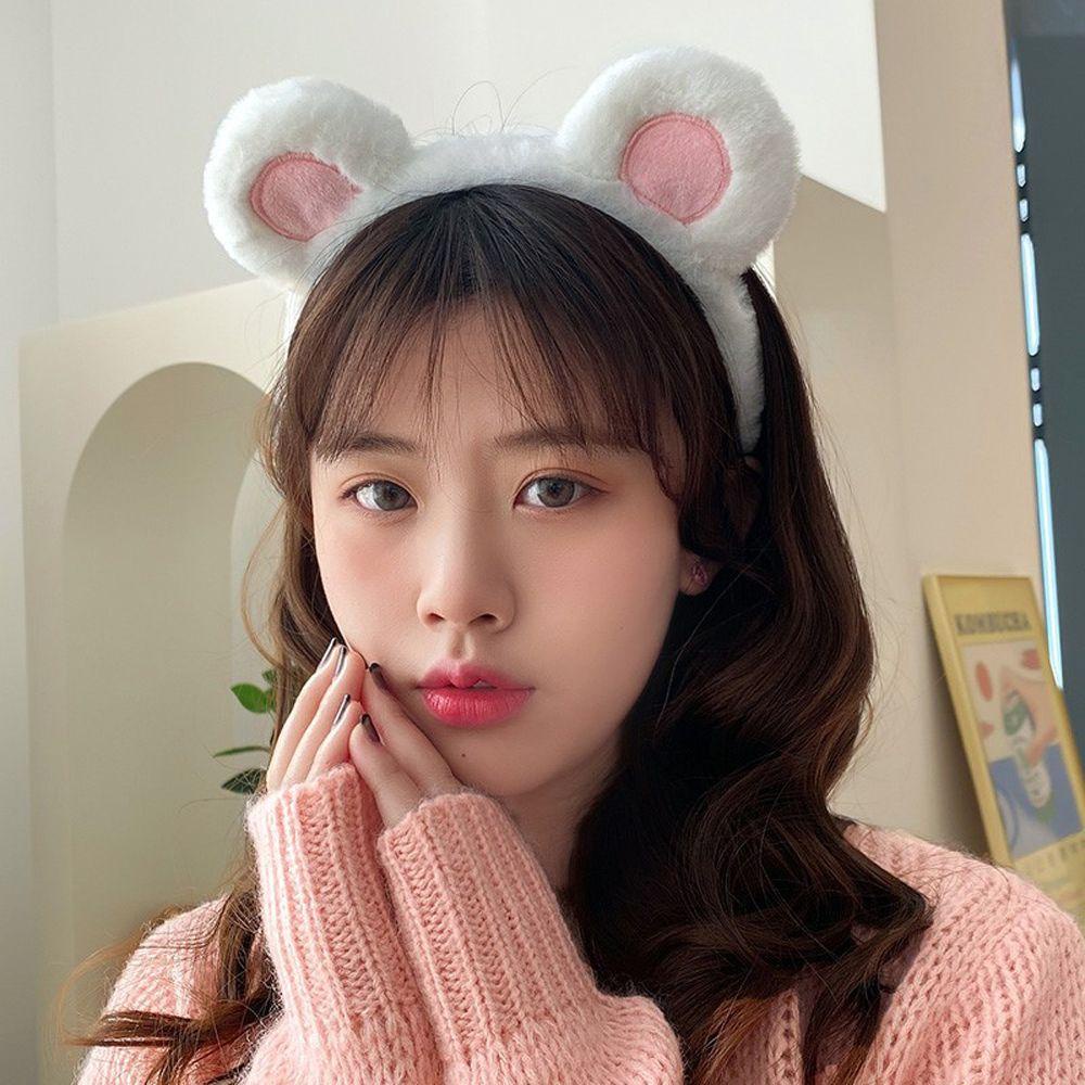 ANEMONE Băng Đô Tai Gấu Bằng Lông Nhung Mềm Mại Dễ Thương Xinh Xắn Cho Nữ