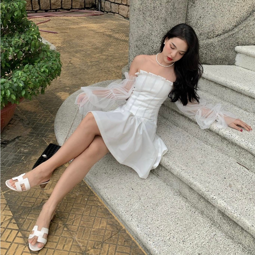 Đầm trễ vai tay ren đuôi cá | Alyssa Dress - 25STUDIO