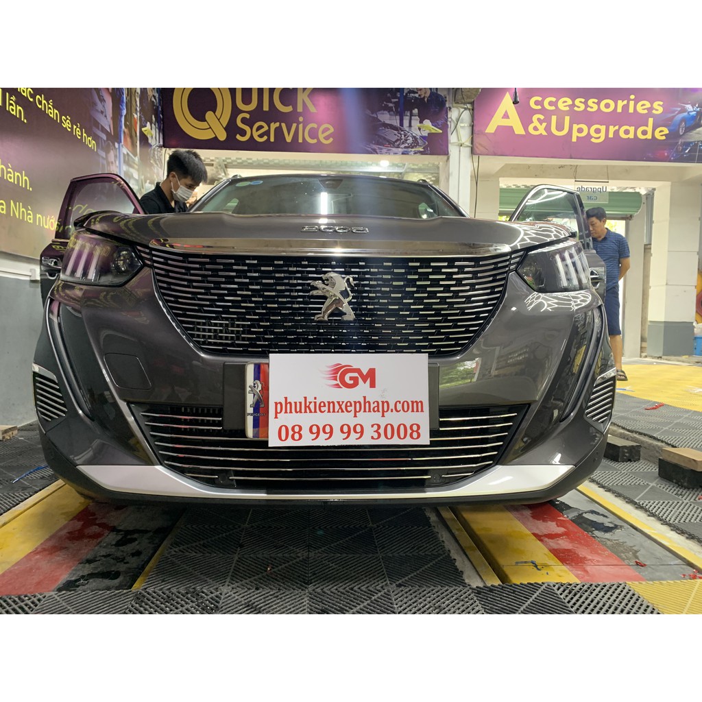 Nẹp trang trí phần đầu cản trước PEUGEOT 2008, ốp trang trí cản trước 2008, thanh dán trang trí 2008