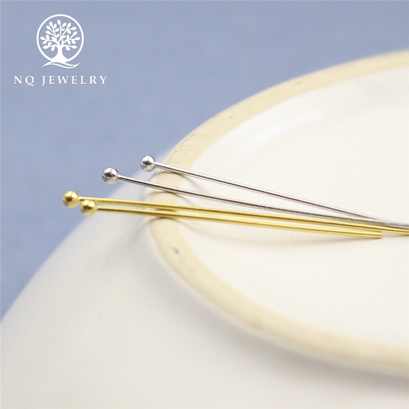 Đinh bạc đầu tròn mạ vàng - NQ Jewelry