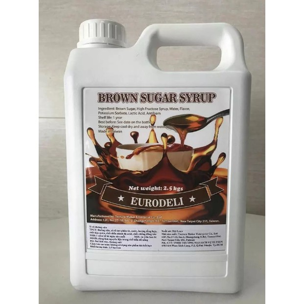 Siro Đường Đen Eurodeli (Brown Sugar Syrup) 2,5Kg