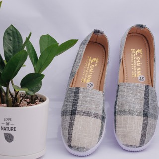GIÀY LƯỜI BỐ CARO XÁM