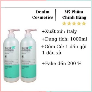 Cặp dầu gội xả biotin & collagen xanh dương siêu mềm mượt cho tóc khô 1000ml mp_nh99