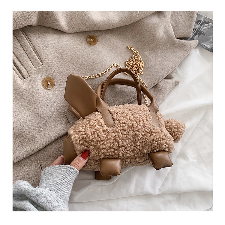 Túi Đeo Chéo Phủ Lông Cỡ Nhỏ Thời Trang Thu Đông Dễ Thương