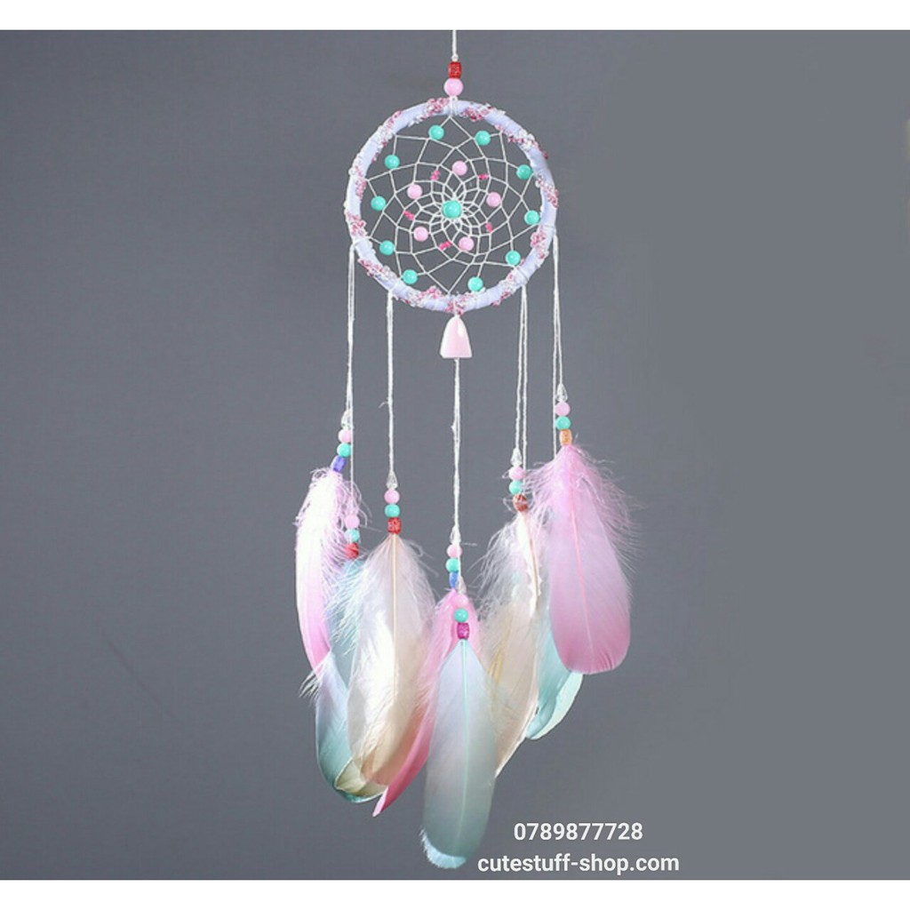 Dreamcatcher Lưới Bắt Giấc Mơ Hồng Mơ Kèm Hộp Quà Tặng