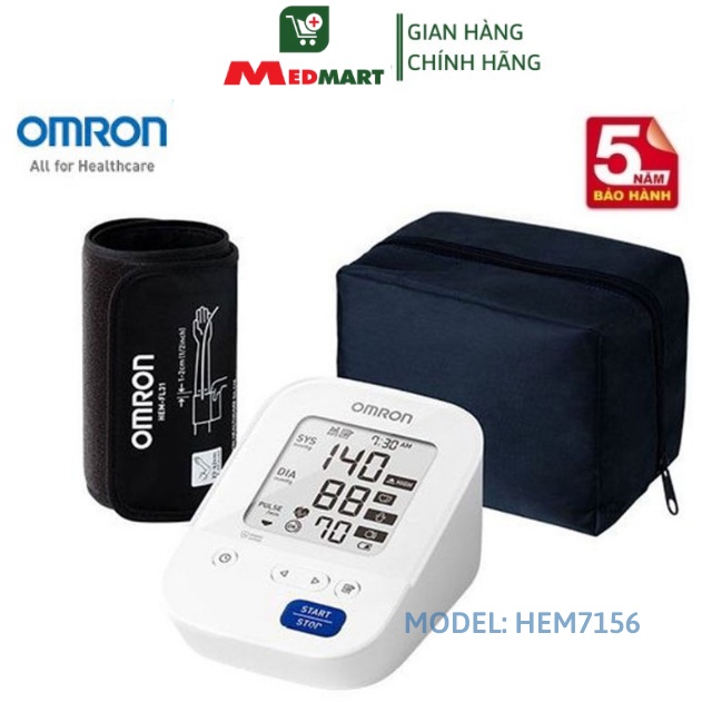 Máy Đo Huyết Áp Bắp Tay Điện Tử OMRON HEM 7156 [Made in Japan] Bảo Hành 05 Năm Chính Hãng - Medmart