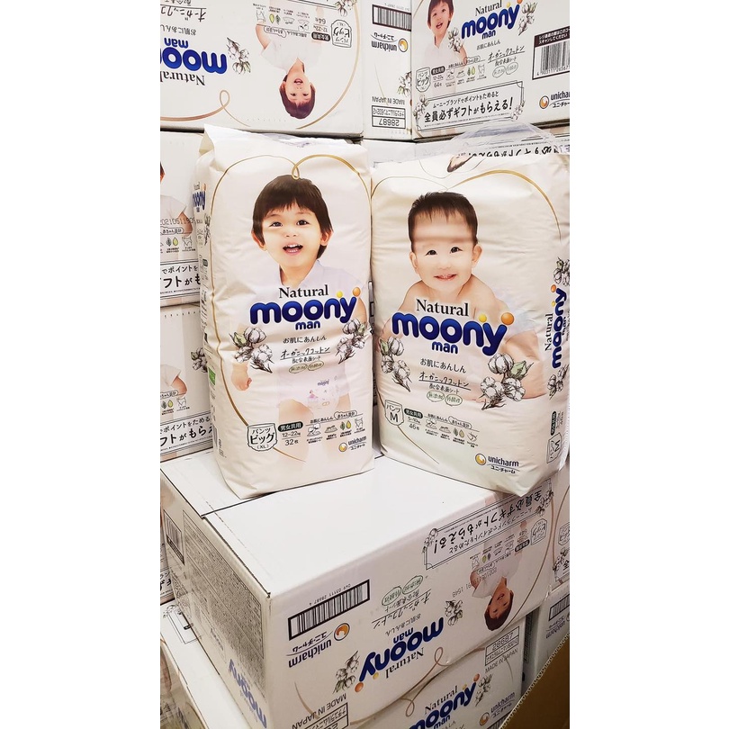 TÃ MOONY NATURAL NỘI ĐỊA dán/ quần NB63/S58/S50/M46qd/L38/L36/XL32