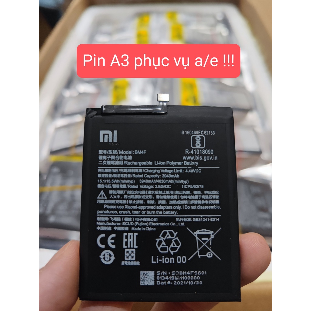 Pin BM4F cho Xiaomi Mi A3, CC9, CC9e , 3940/4030 mAh ( Tặng seal dán pin )