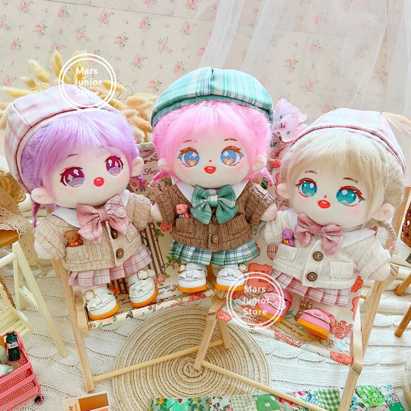 Búp Bê Nhồi Bông 20CM Hình Gấu Mặc Đầm Đồng Phục Lisa Jennie Twice Aespa DIY