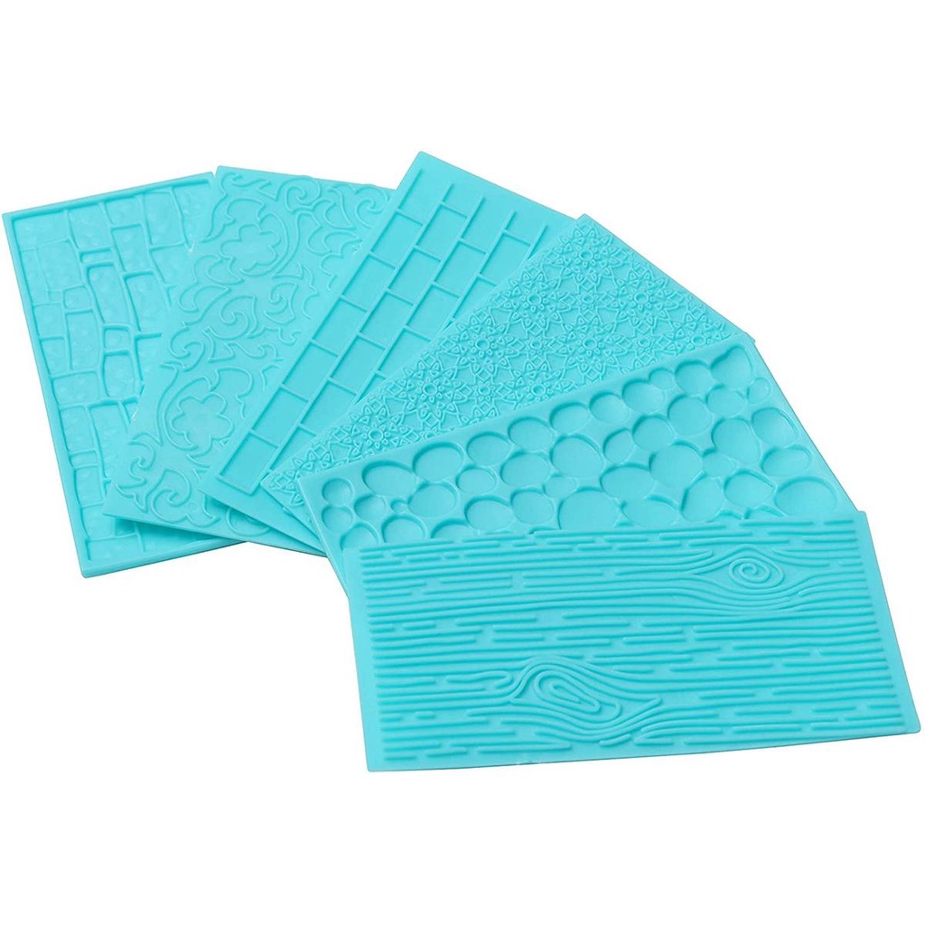 PATRICIA Bộ Khuôn Dập Nổi Họa Tiết Gạch Lát Tường Gạch 3D Trang Trí Bánh Quy
