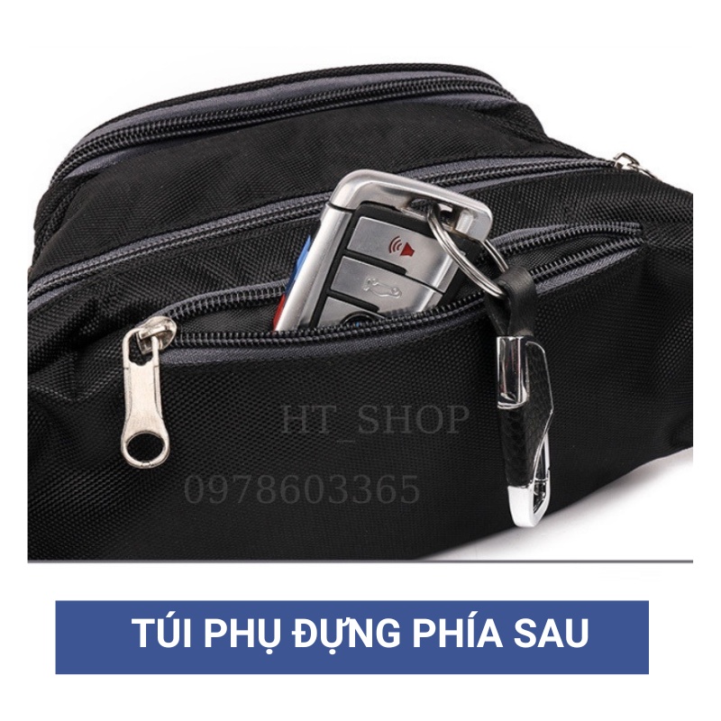 Túi đeo hông đeo bụng thắt lưng V-star nhiều ngăn chống thấm nước 6 ngăn đựng đồ thoải mái