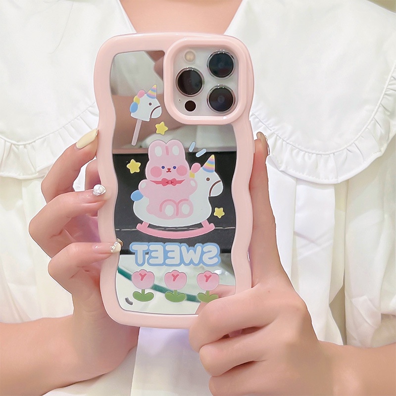 Ốp Lưng Bảo Vệ Apple iPhone Tráng Gương Màu Hồng 14131211 Ốp Điện Thoại mini Xinh Xắn Dành Cho Iphone promax XS XR xsmax se2020 678plus