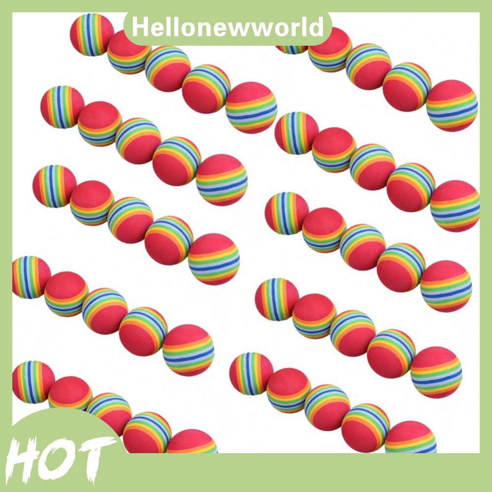 Bộ 50 bóng xốp màu cầu vồng dùng tập luyện chơi golf trong nhà