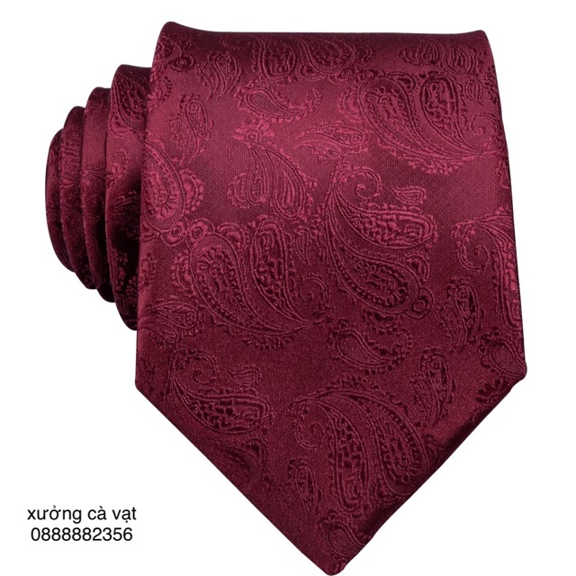 Cà vạt đỏ đô cao cấp bản 7cm