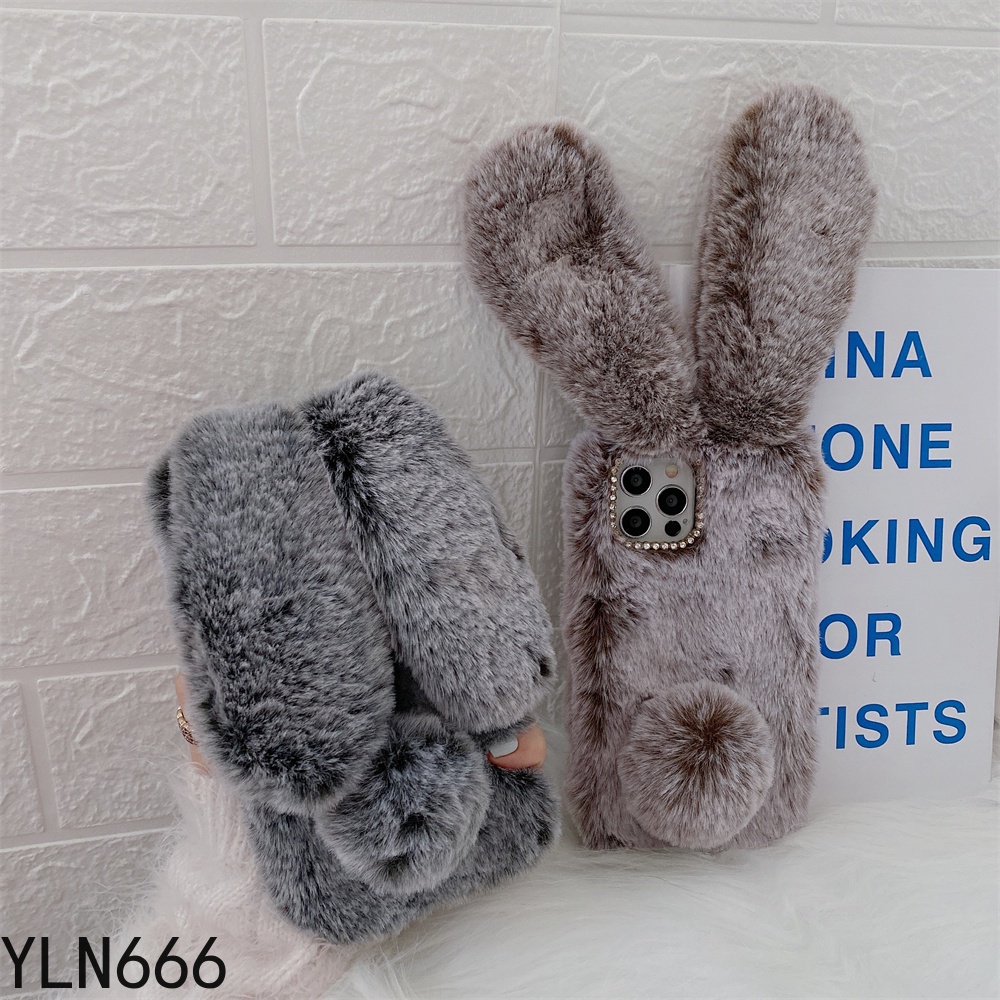 Ốp Điện Thoại Dẻo Bọc Thú Bông Thỏ Giữ Ấm Cho iPhone 14 PRO MAX 13 Pro Max  6 6s 7 8 Plus XS Max XR X 12 Pro Max 11 Pro Max