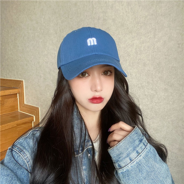 Mũ lưỡi trai , Nón kết thêu chữ M nhiều màu Phong cách Ulzzang form unisex nam nữ M07