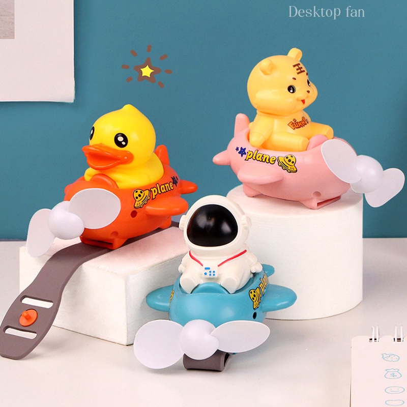 Quạt Đeo Tay Mini Sạc usb Hình Đồng Hồ Hoạt Hình Cho Bé