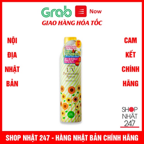 Xịt chống nắng Lishan Nhật Bản SPF 50+ PA++++ hương tinh dầu thiên nhiên