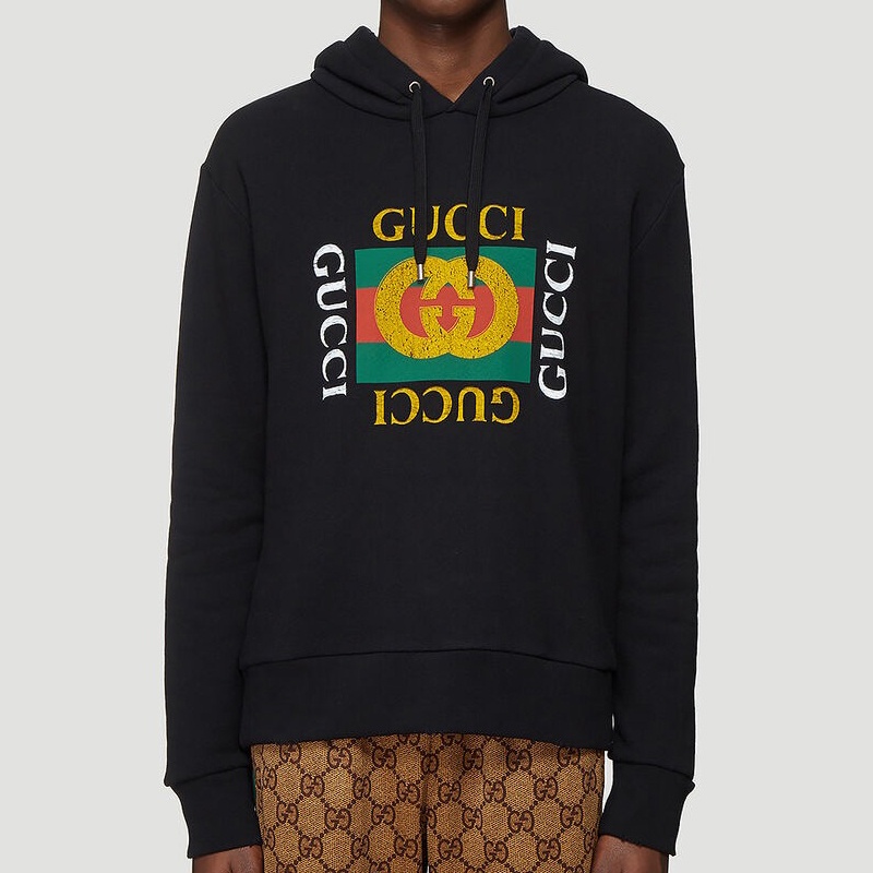 Áo hoodie In LOGO Gucci Phong Cách retro Cho Nam 454585