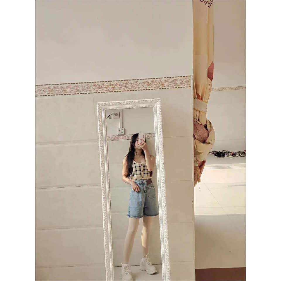 Set croptop quần bò ống lửng