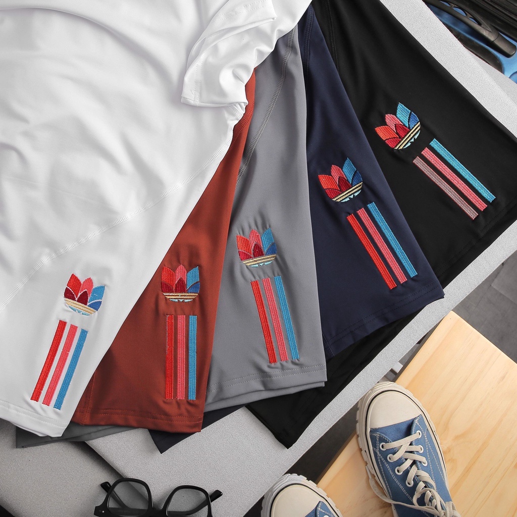 Áo Adidas tay ngắn logo thêu bên dưới