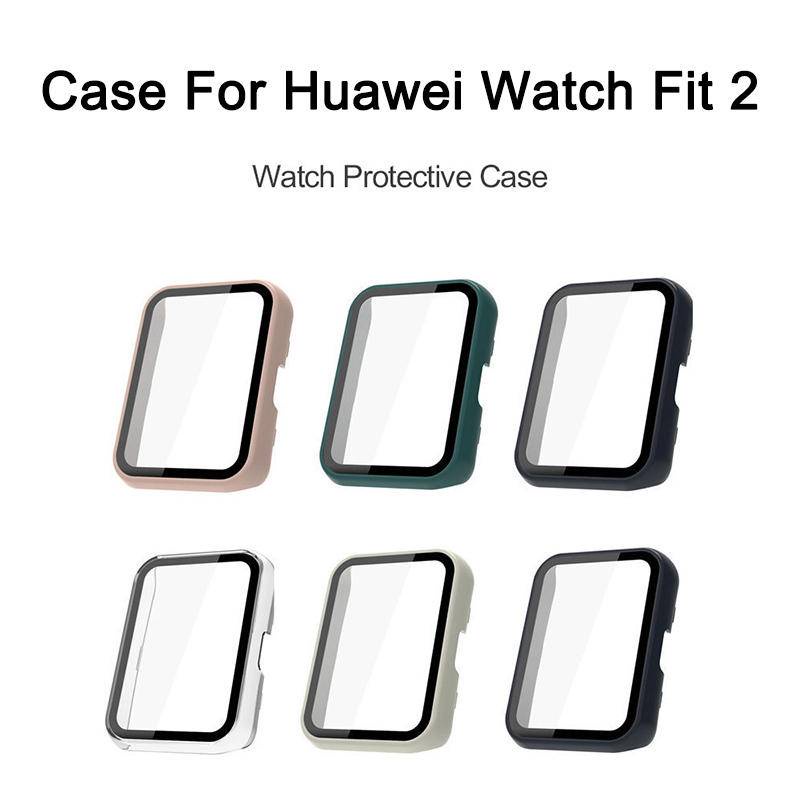 Kính Cường Lực + Ốp Lưng Cho Huawei Watch Fit 2 ES Khung Bảo Vệ Màn Hình Ốp Lưng Dành Cho Huawei Fit